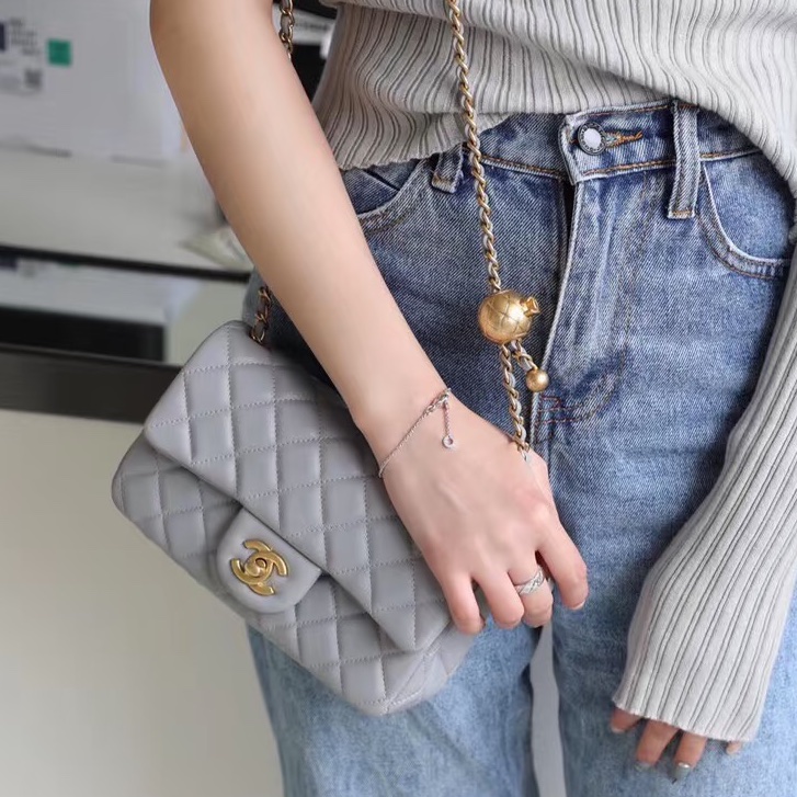 CHANEL香奈儿金球方胖子CF20全新全配大mini芯片款🪻绝版香芋紫-4