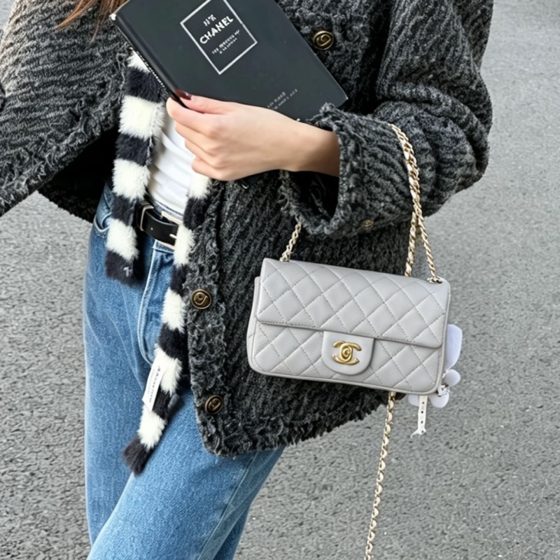 CHANEL香奈儿金球方胖子CF20全新全配大mini芯片款🪻绝版香芋紫-8