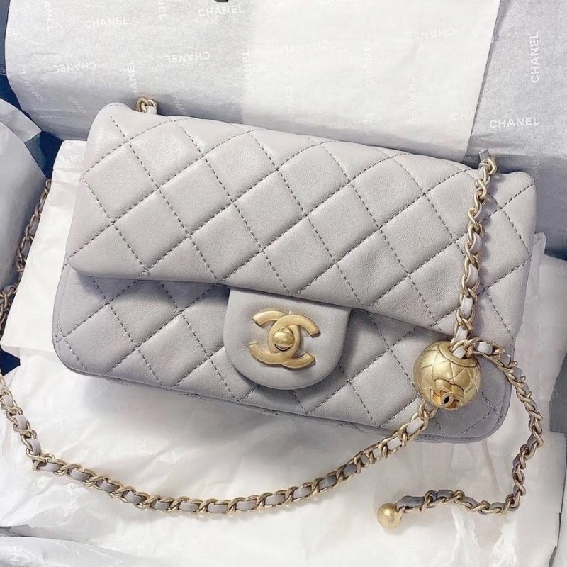 CHANEL香奈儿金球方胖子CF20全新全配大mini芯片款🪻绝版香芋紫-18