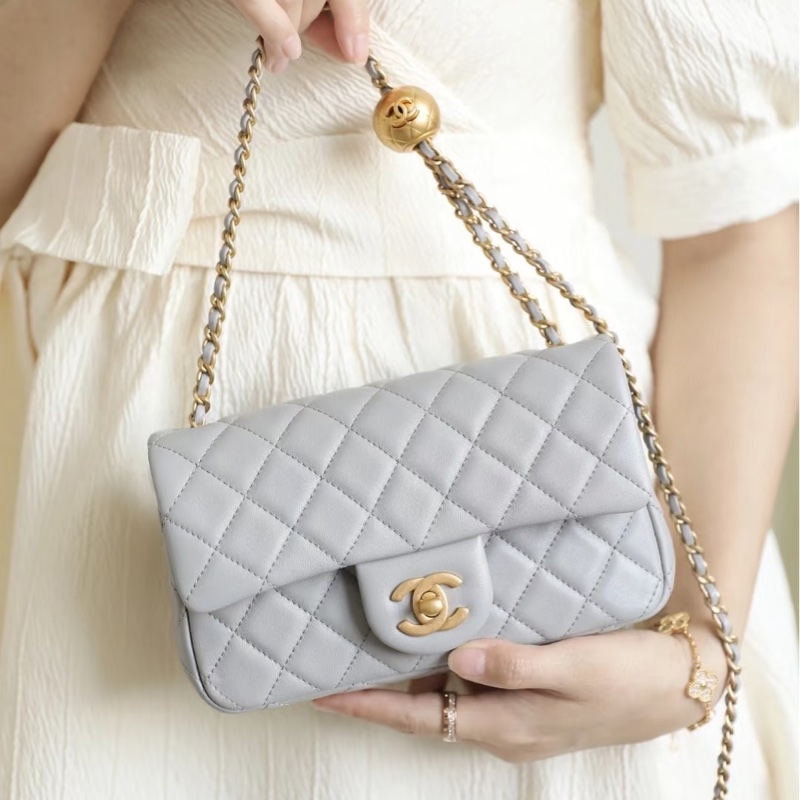 CHANEL香奈儿金球方胖子CF20全新全配大mini芯片款🪻绝版香芋紫-21