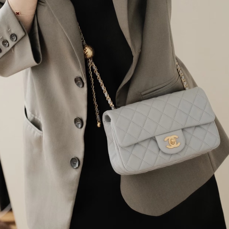 CHANEL香奈儿金球方胖子CF20全新全配大mini芯片款🪻绝版香芋紫-24