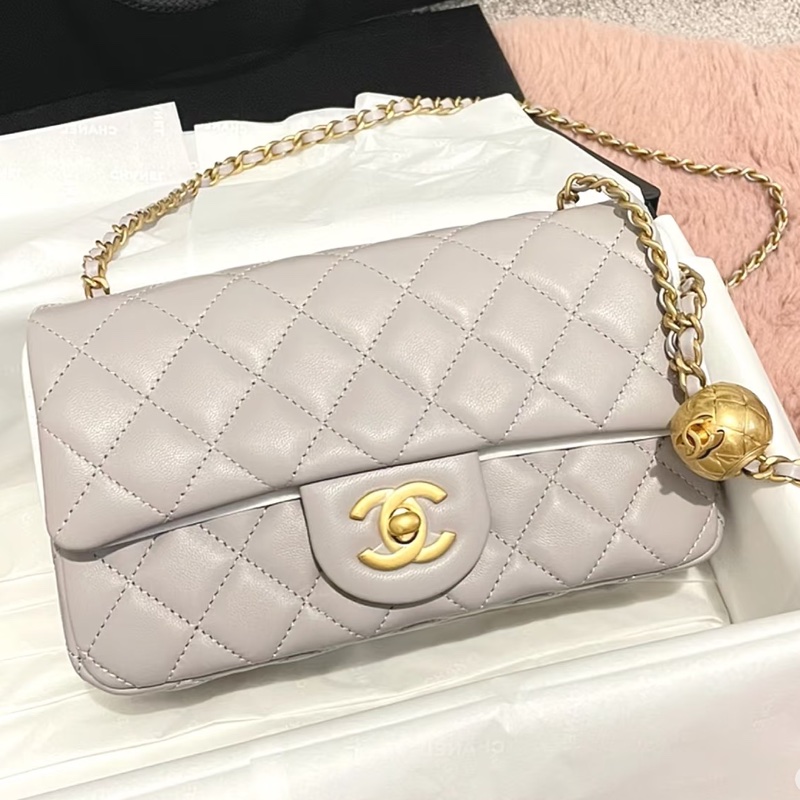 CHANEL香奈儿金球方胖子CF20全新全配大mini芯片款🪻绝版香芋紫-27