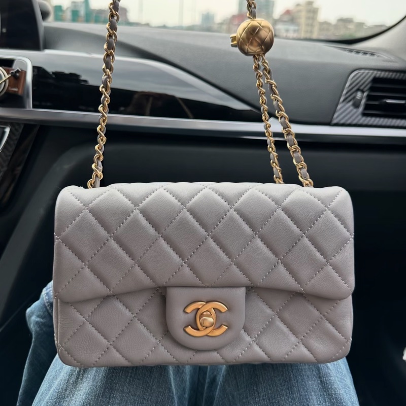 CHANEL香奈儿金球方胖子CF20全新全配大mini芯片款🪻绝版香芋紫-28