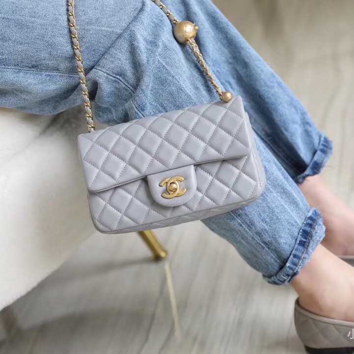 CHANEL香奈儿金球方胖子CF20全新全配大mini芯片款🪻绝版香芋紫-29