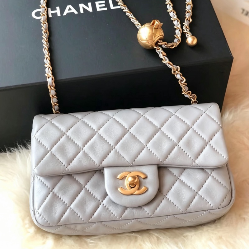 CHANEL香奈儿金球方胖子CF20全新全配大mini芯片款🪻绝版香芋紫-30