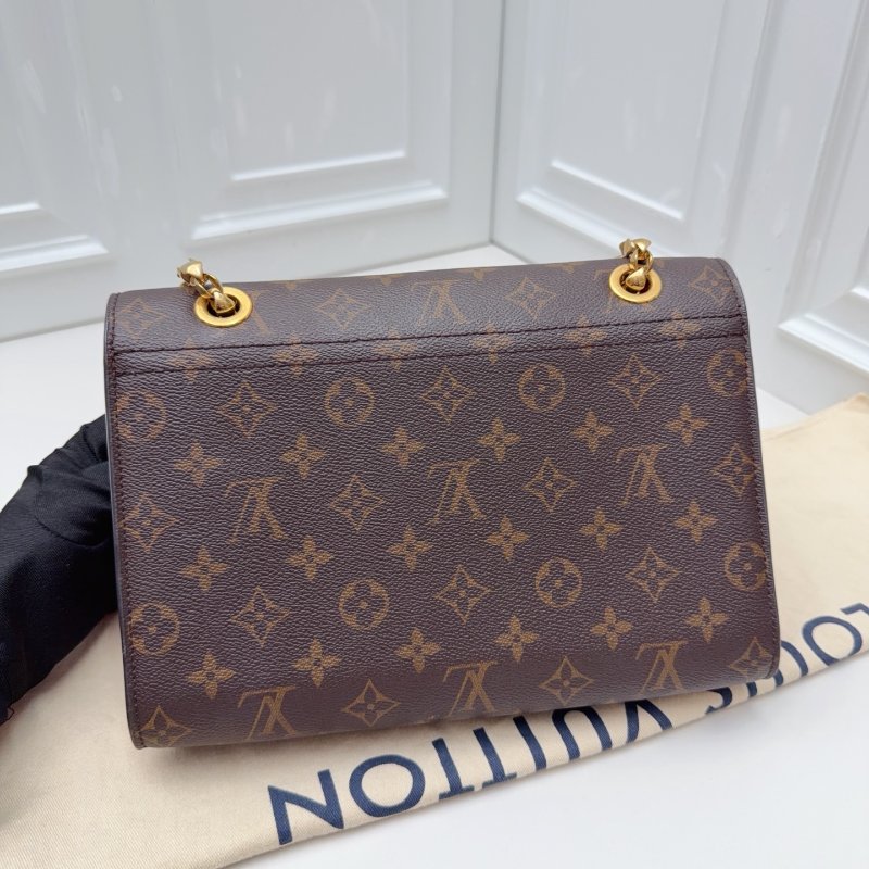 近新品 路易威登/Louis Vuitton Victoire 老花金珠鏈條包-1