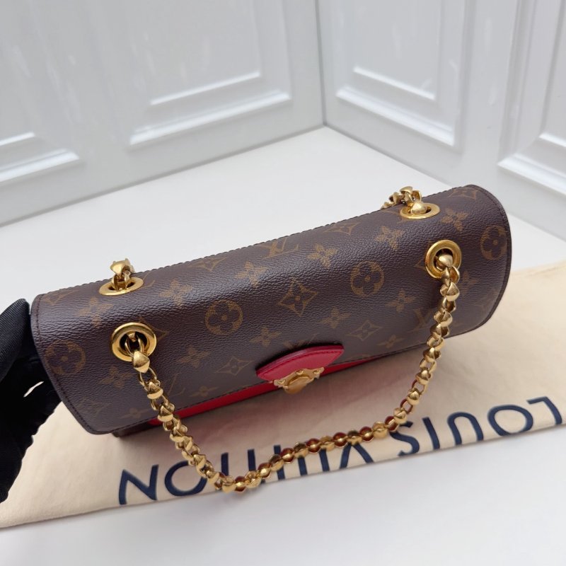 近新品 路易威登/Louis Vuitton Victoire 老花金珠鏈條包-4