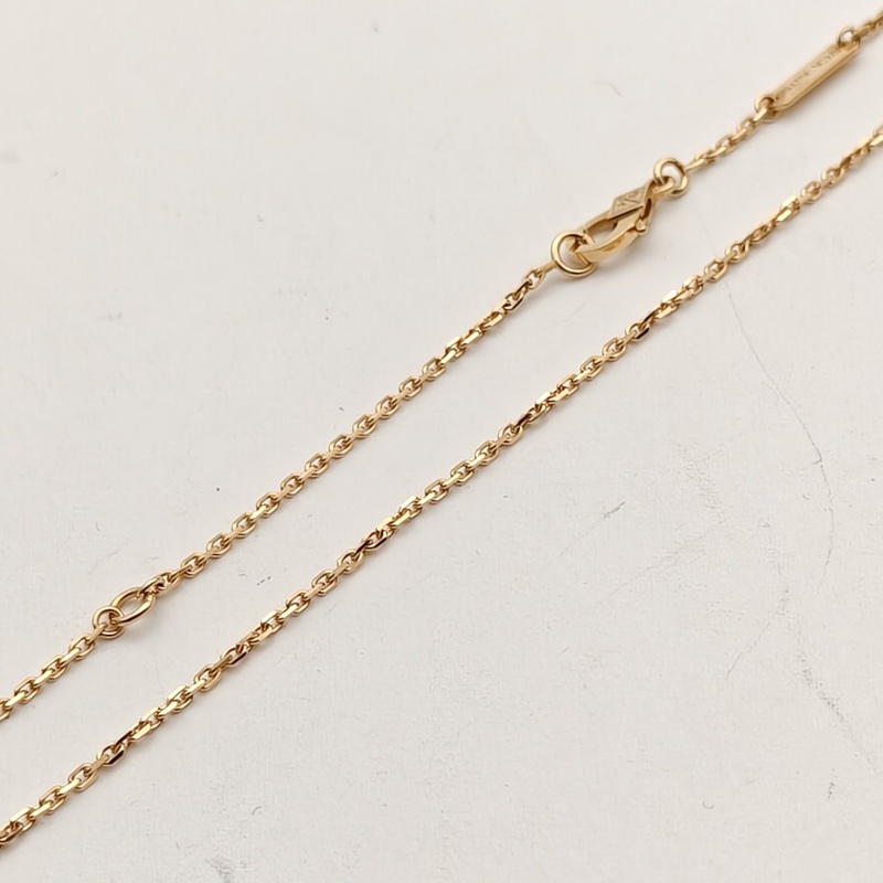 VAN CLEEF&ARPELS VintageAlhambra中號單花項鏈滿鑽18K黃金/鑽石-3