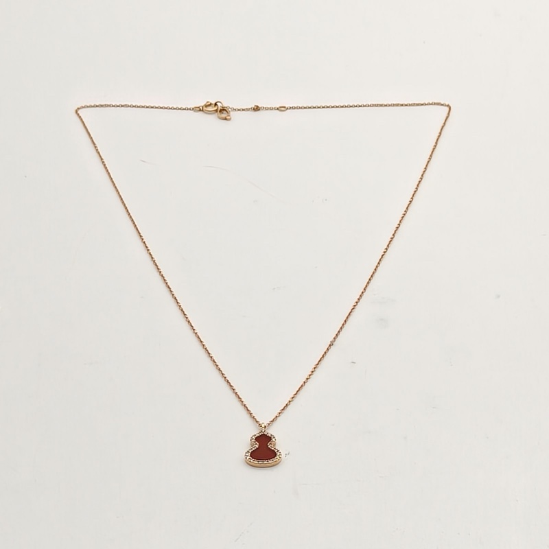 Qeelin PetiteWulu鑽石紅瑪瑙項鏈18K玫瑰金/鑽石-4