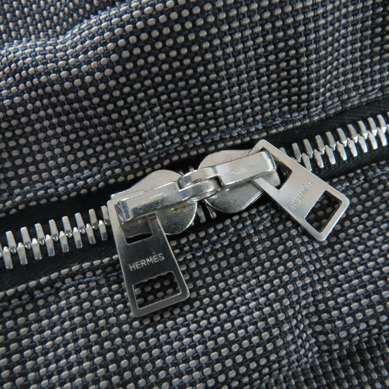 愛馬仕 Herline MM 帆布手提包，配銀色五金、鑰匙和掛鎖、Sellier 搭扣，灰色，法國製造，女士款。-9