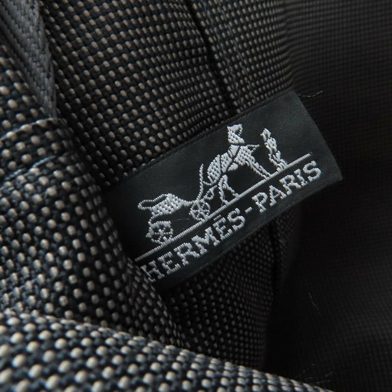 愛馬仕 Herline MM 帆布手提包，配銀色五金、鑰匙和掛鎖、Sellier 搭扣，灰色，法國製造，女士款。-10