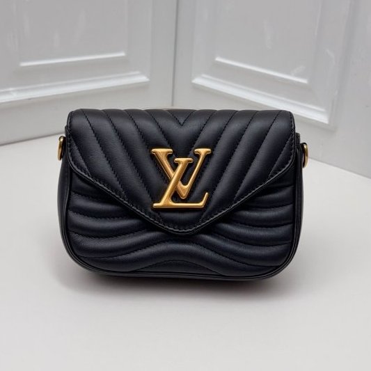 芯片款 路易威登/Louis Vuitton New Wave黑金牛皮肩背包-5