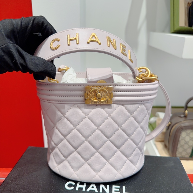 閒置Chanel香奈兒香芋紫色leboy水桶包  S印附件：塵袋-1