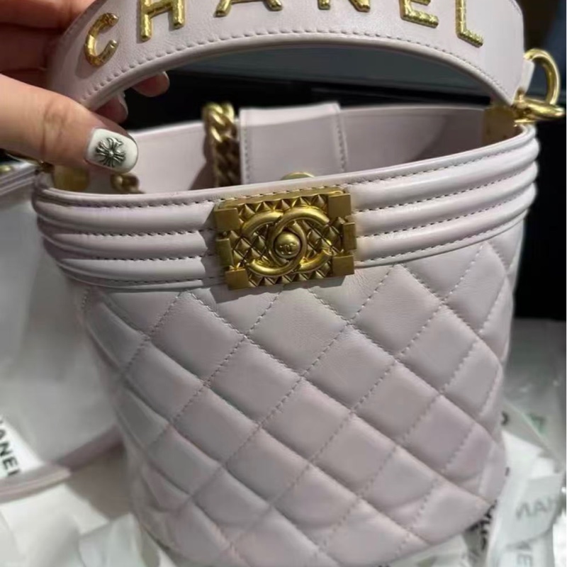 閒置Chanel香奈兒香芋紫色leboy水桶包  S印附件：塵袋-5