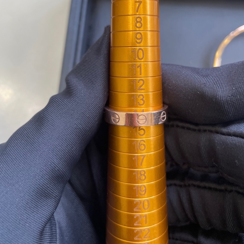 CARTIER LOVE單鑽窄版戒指18K玫瑰金/鑽石53-4