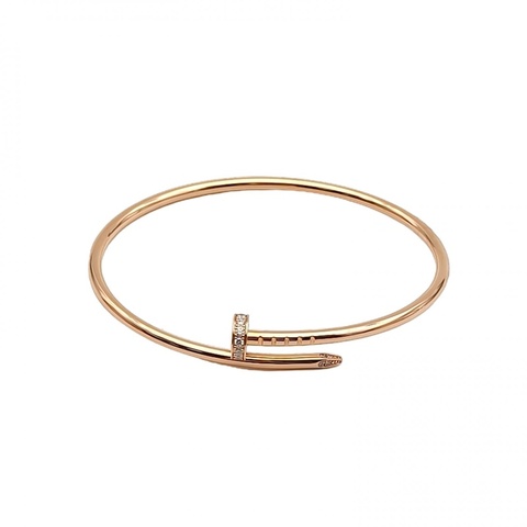 CARTIER JUSTEUNCLOU釘子20鑽細版手鐲18K玫瑰金17號