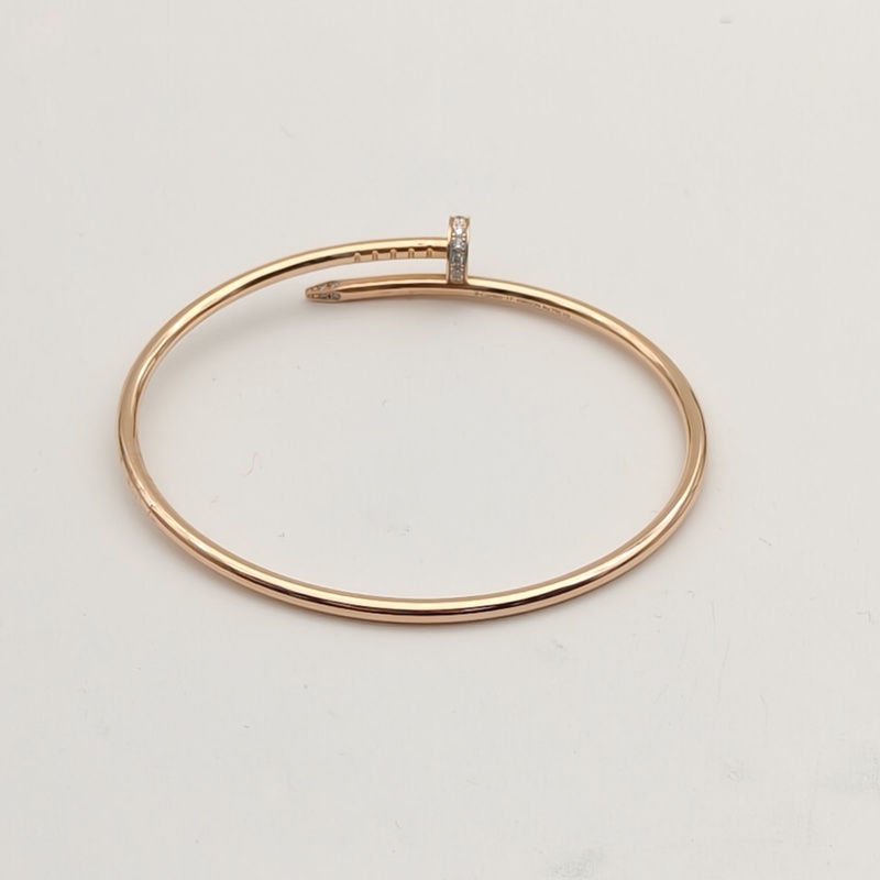 CARTIER JUSTEUNCLOU釘子20鑽細版手鐲18K玫瑰金17號-1