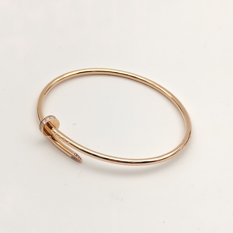 CARTIER JUSTEUNCLOU釘子20鑽細版手鐲18K玫瑰金17號-2
