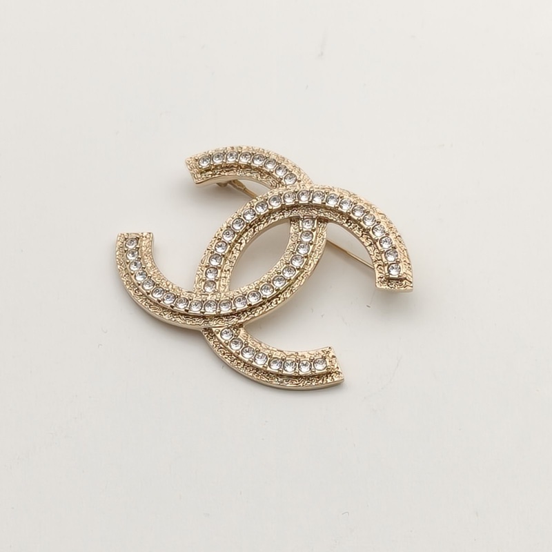 CHANEL 合金雙C熔岩水鑽胸針-2