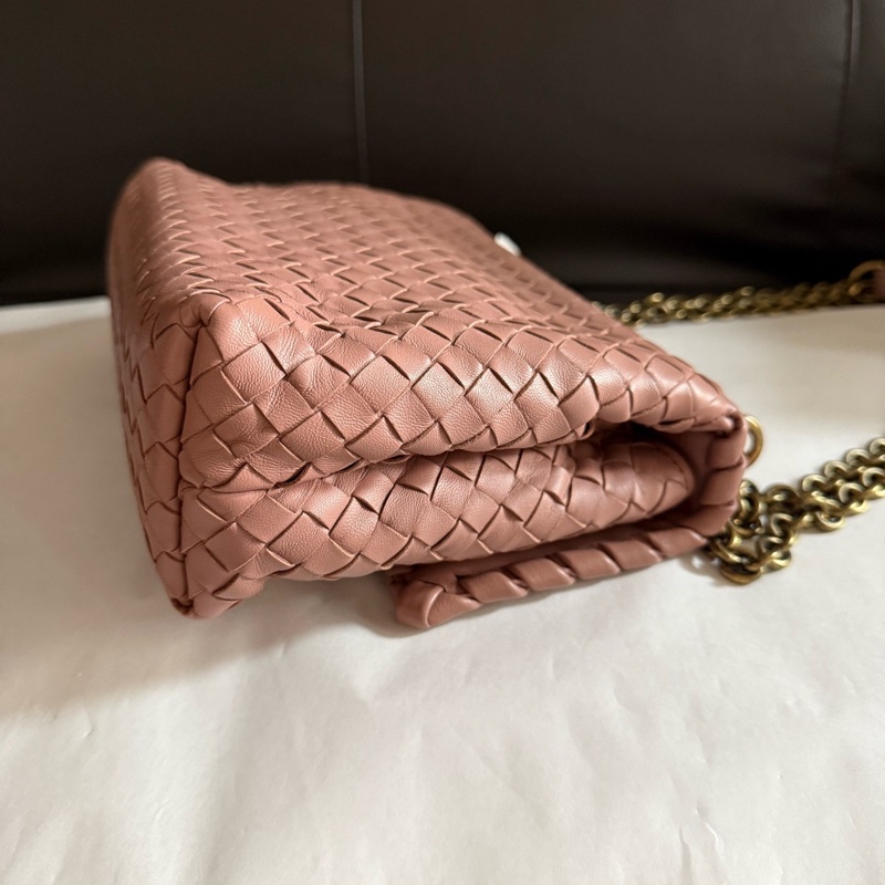 bv葆蝶家粉色奧林匹亞編織單肩斜挎包 尺寸：24*17*9cm-3