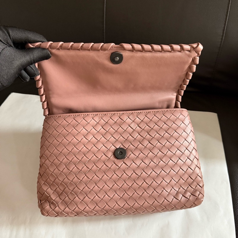 bv葆蝶家粉色奧林匹亞編織單肩斜挎包 尺寸：24*17*9cm-5