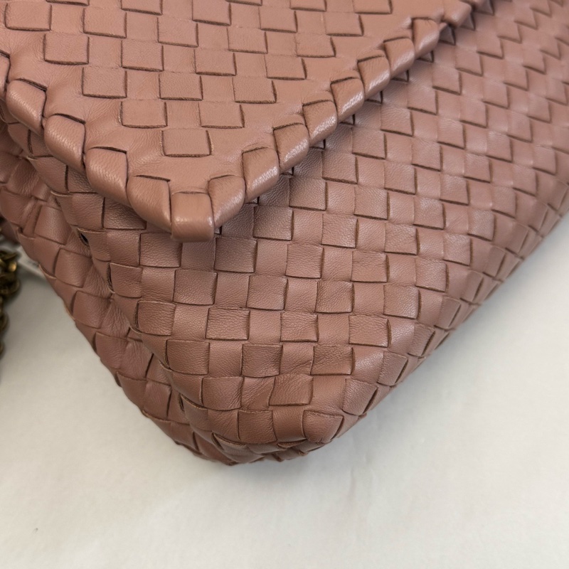 bv葆蝶家粉色奧林匹亞編織單肩斜挎包 尺寸：24*17*9cm-7