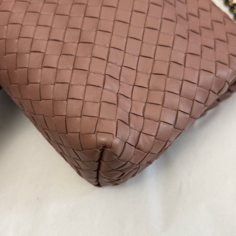 bv葆蝶家粉色奧林匹亞編織單肩斜挎包 尺寸：24*17*9cm-8