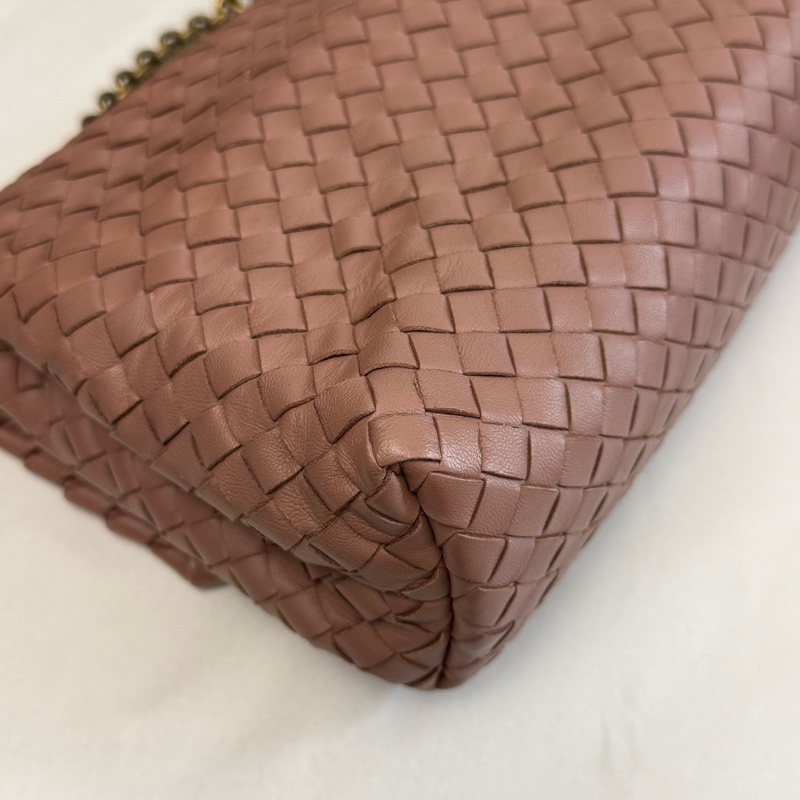 bv葆蝶家粉色奧林匹亞編織單肩斜挎包 尺寸：24*17*9cm-9