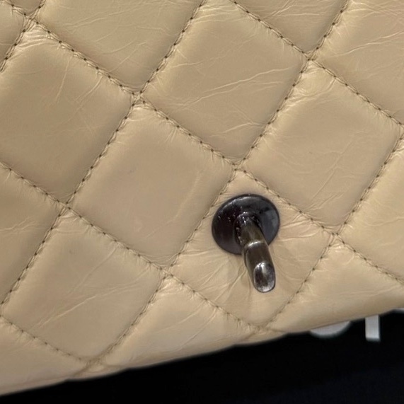 CHANEL 香奈兒 GO GO CF 油蠟牛皮 奶茶色 斜背包 肩背包 側背包 鍊條包 手提包-36