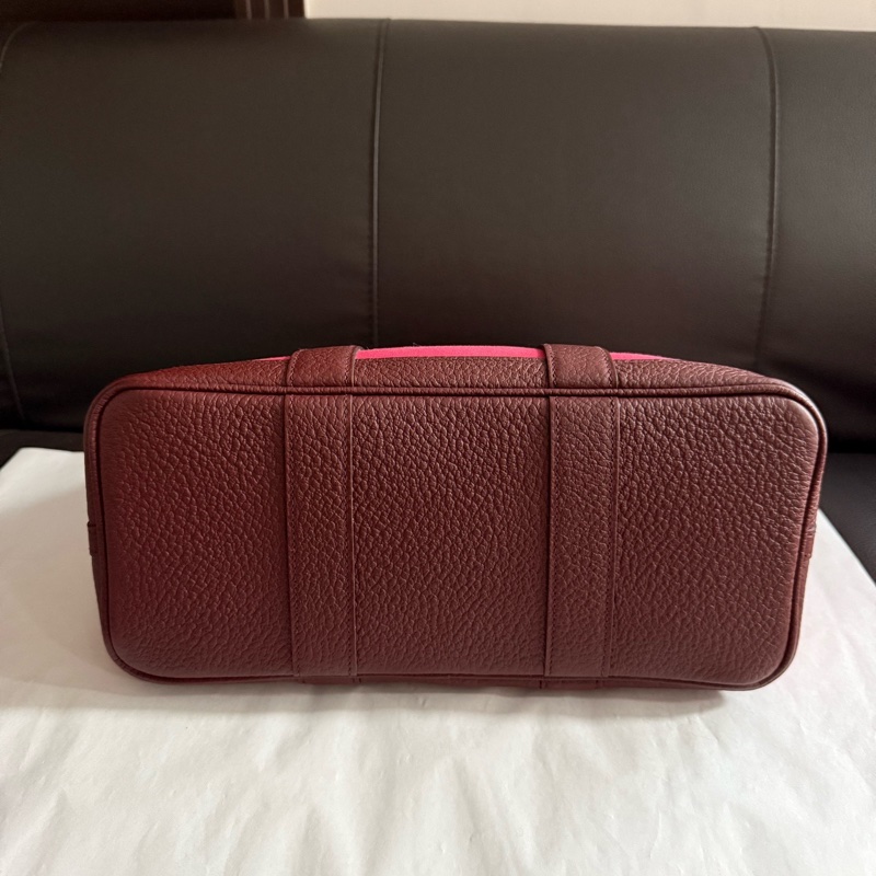 Hermes愛馬仕  紅色帆布garden Paty 花園30手提包  A刻-9