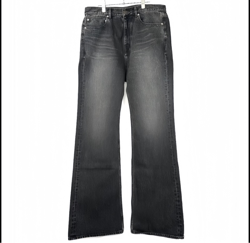 BALENCIAGA 2023 GARDE-ROBE BOOTCUT DENIM 灰色水洗喇叭牛仔褲 32/M-10