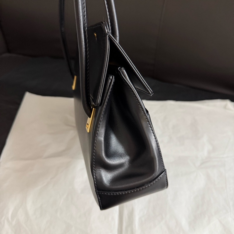 99新Dior迪奧 Parisienne系列黑金牛皮手提包單肩包公文包 裴秀智同款 尺寸：長30cm 寬8.5cm 高21cm-4