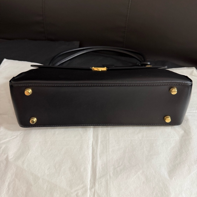 99新Dior迪奧 Parisienne系列黑金牛皮手提包單肩包公文包 裴秀智同款 尺寸：長30cm 寬8.5cm 高21cm-5