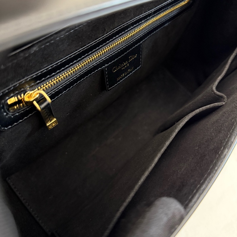 99新Dior迪奧 Parisienne系列黑金牛皮手提包單肩包公文包 裴秀智同款 尺寸：長30cm 寬8.5cm 高21cm-6