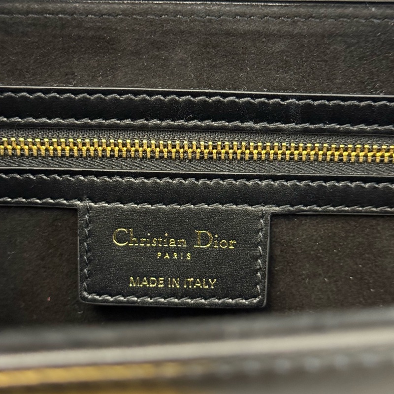 99新Dior迪奧 Parisienne系列黑金牛皮手提包單肩包公文包 裴秀智同款 尺寸：長30cm 寬8.5cm 高21cm-7