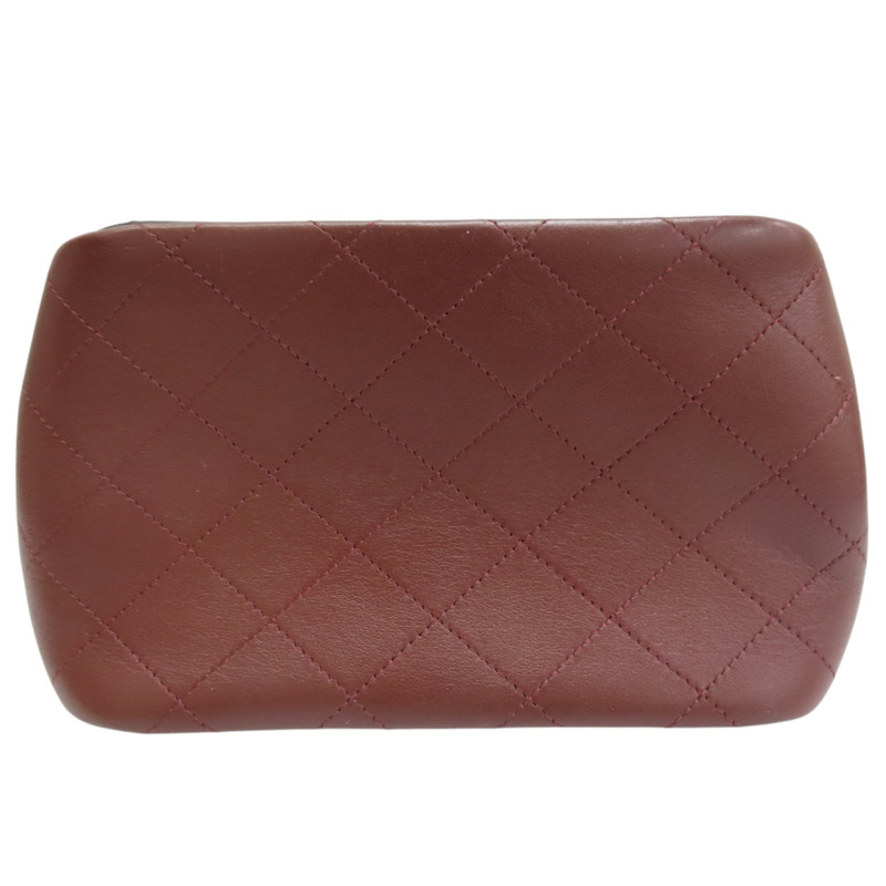 黑色/酒紅色 菱格紋 羊皮 雙色 水桶包 金釦【CHANEL 香奈兒】 AS2230-3