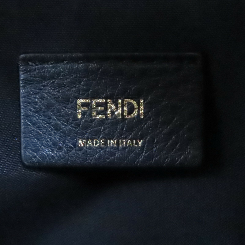 棕色 牛皮 黑色 LOGO 後背包【FENDI 芬迪】 8BZ038-4
