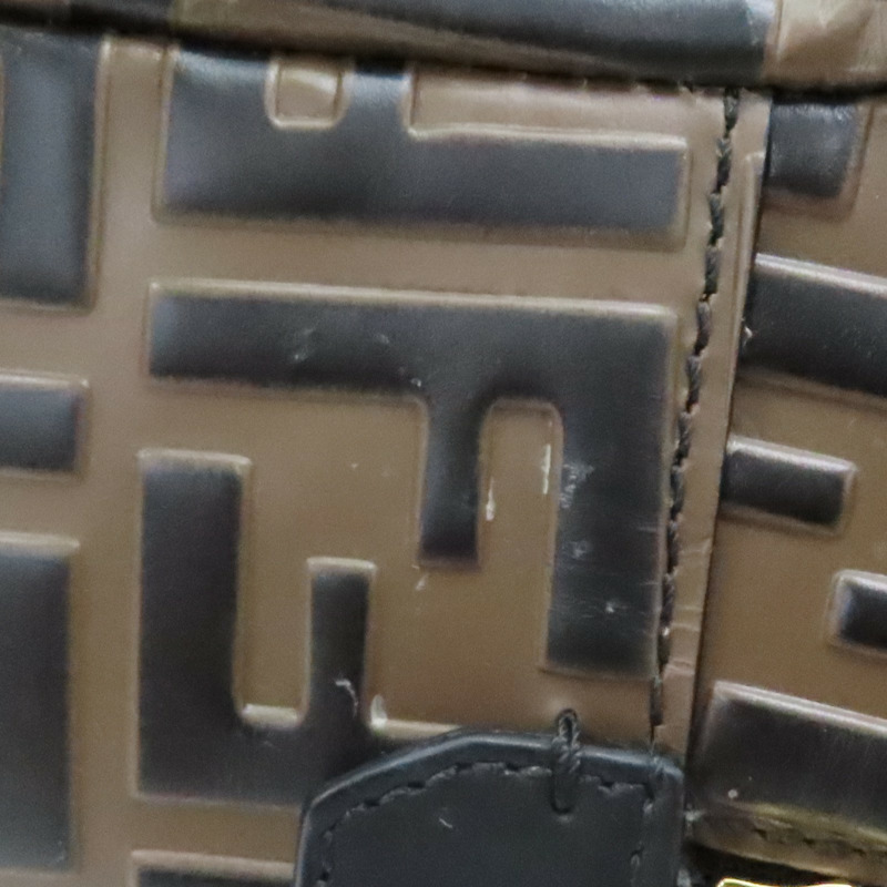 棕色 牛皮 黑色 LOGO 後背包【FENDI 芬迪】 8BZ038-10