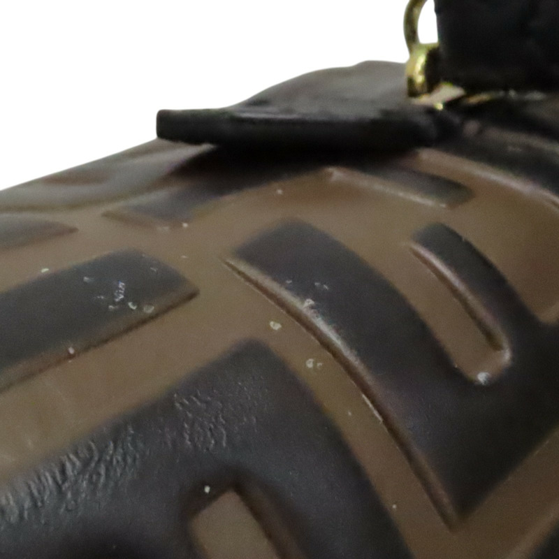 棕色 牛皮 黑色 LOGO 後背包【FENDI 芬迪】 8BZ038-11