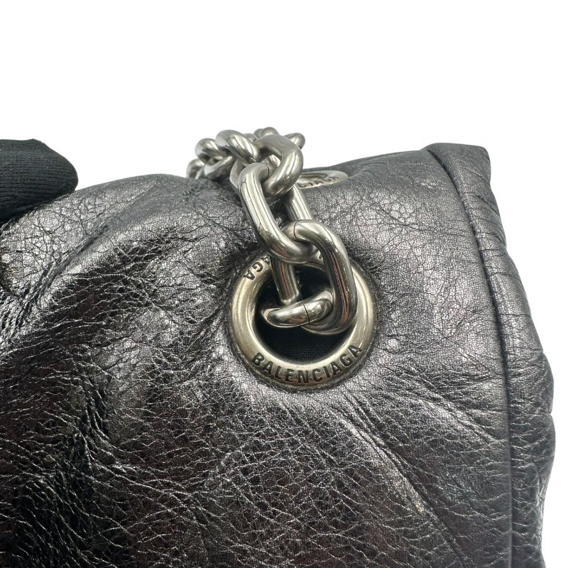 【美收精品】Balenciaga 巴黎世家黑銀肩背包 C-350【隔月月中將轉賣至日本 上架期限30天】-5