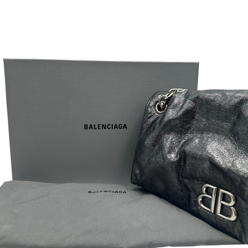 【美收精品】Balenciaga 巴黎世家黑銀肩背包 C-350【隔月月中將轉賣至日本 上架期限30天】-14