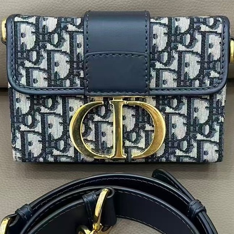 迪奧/Dior  藍色 Oblique 印花 17.5 x 11.5 x 5釐米