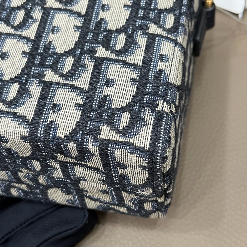 迪奧/Dior  藍色 Oblique 印花 17.5 x 11.5 x 5釐米-4