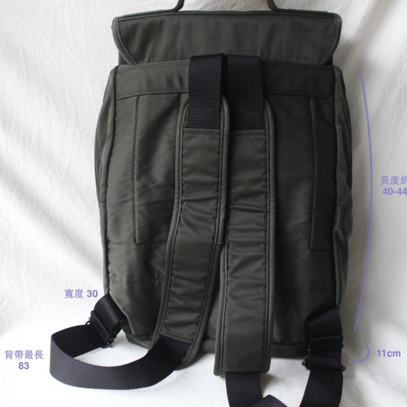 三宅一生軍綠色尼龍後背包-7