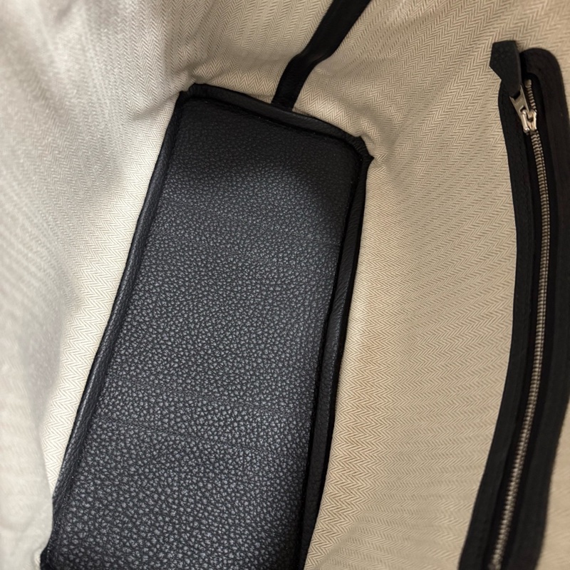 99新Hermes爱马仕 黑银garden party花园30手提包Z刻有尘袋-3