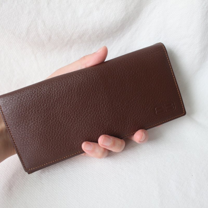 /庫存新品/Balenciaga巴黎世家棕色牛皮古董長夾-1