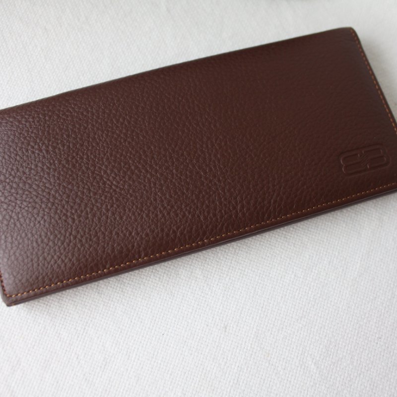 /庫存新品/Balenciaga巴黎世家棕色牛皮古董長夾-2