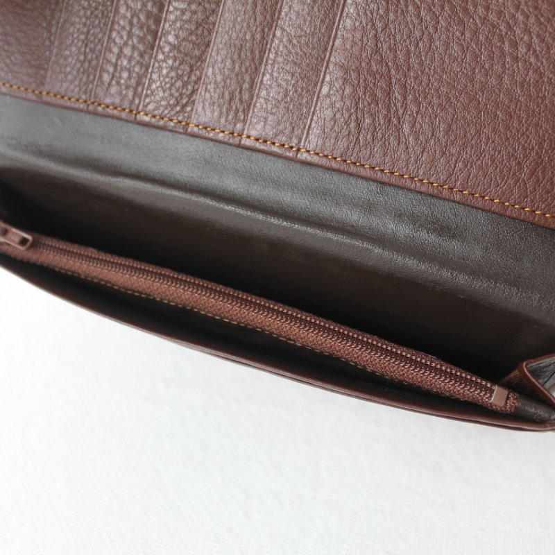 /庫存新品/Balenciaga巴黎世家棕色牛皮古董長夾-5