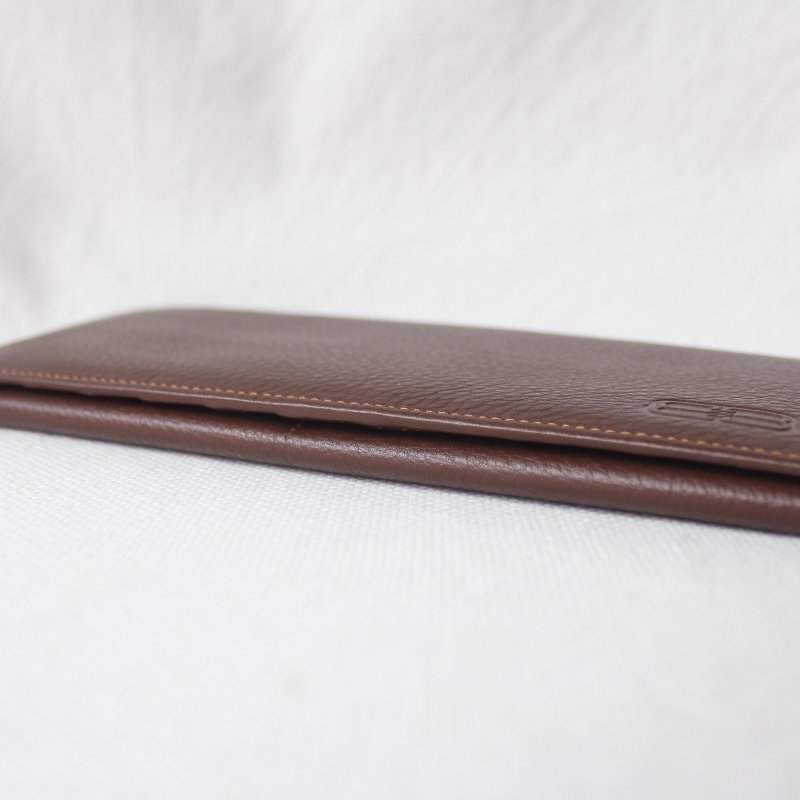 /庫存新品/Balenciaga巴黎世家棕色牛皮古董長夾-8