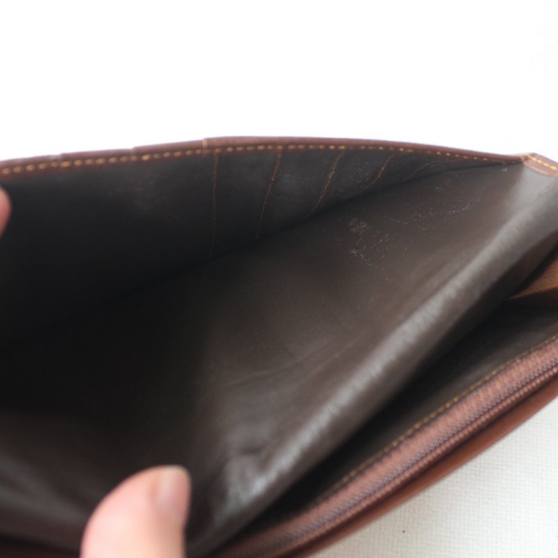 /庫存新品/Balenciaga巴黎世家棕色牛皮古董長夾-12